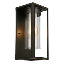 Eglo 203029A - 1 LT Outdoor Wall Light w/ Oil Rubbed Bronze Finish & Clear Glass Shade