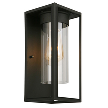 Eglo 203031A - 1 LT Outdoor Wall Light w/ Matte Black Finish & Clear Glass Shade