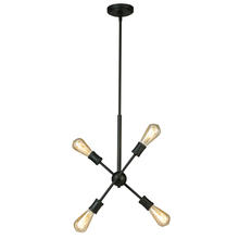 Eglo 203945A - 4 LT Open Bulb Pendant w/ a Black Finish