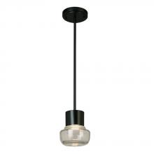 Eglo 204448A - 1 LT Integrated LED Indoor/Outdoor Mini Pendant w/ Black Finish & Clear Glass