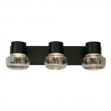 Eglo 204452A - 3 LT Integrated LED Bath/Vanity light w/ Black Finish & Clear Glass Shades