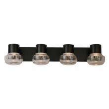 Eglo 204454A - 4 LT Integrated LED Bath/Vanity light w/ Black Finish & Clear Glass Shades