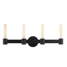 Eglo 204556A - 4 LT Bath/Vanity Light w/ Matte Black Finish & Open Bulbs