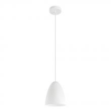 Eglo 205287A - 1 LT Pendant w/ White Exterior & Matte White Interior Metal Shade