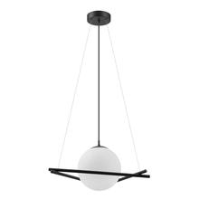 Eglo 39591A - 1 LT Pendant w/ Black Finish & Frosted Opal Sphere Shaped Glass Shade