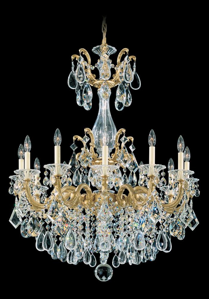 La Scala 12 Light 120V Chandelier in Etruscan Gold with Radiance Crystal