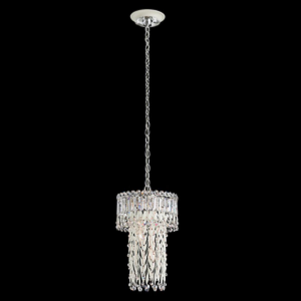 Triandra 3 Light 110V Pendant in Antique Silver with Clear Heritage Crystal