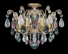 Schonbek 1870 3584-26AD - Renaissance Rock Crystal 6 Light 120V Semi-Flush Mount in French Gold with Amethyst & Black Diamon