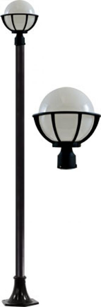 CAST ALUM 10" GLOBE POST LIGHT FIX LED 9W 85-265V