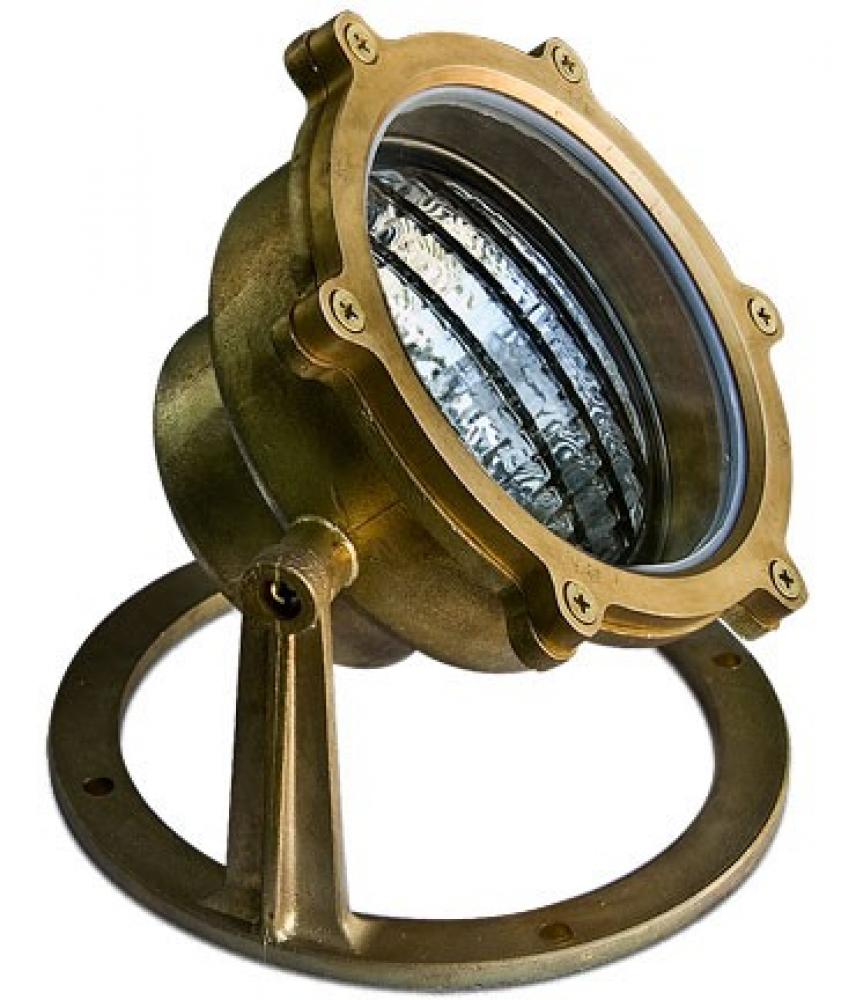 BRASS W/21' CORD UNDERWATER 9W LED PAR36 12V