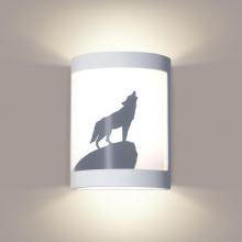 A-19 F200H-TC - Lone Wolf Wall Sconce: Teal Crackle