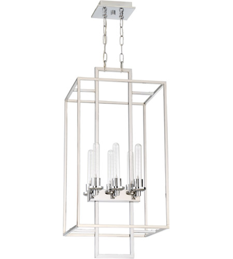 Cubic 6 Light Foyer in Chrome