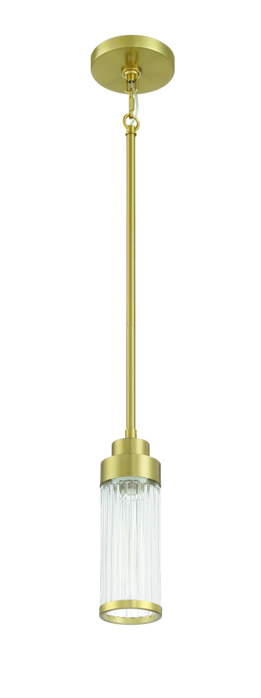 Whittley 1 Light Mini Pendant in Satin Brass
