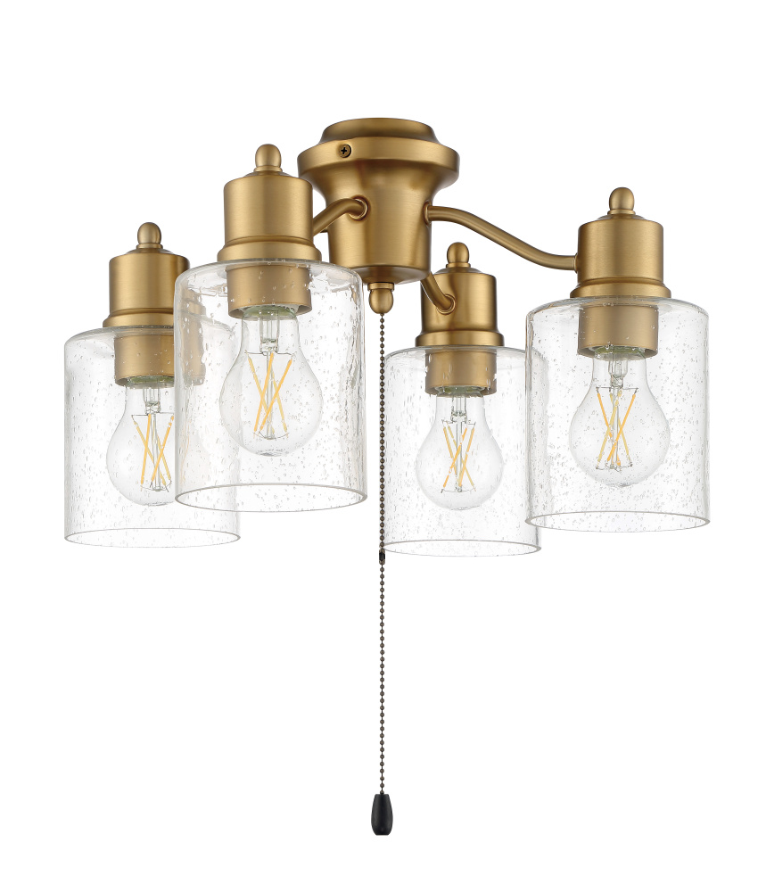 4 Light with Clear Seeded Glass w/4x7w LED