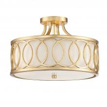 Crystorama 285-GA - Libby Langdon for Crystorama Graham 3 Light Antique Gold Semi Flush Mount