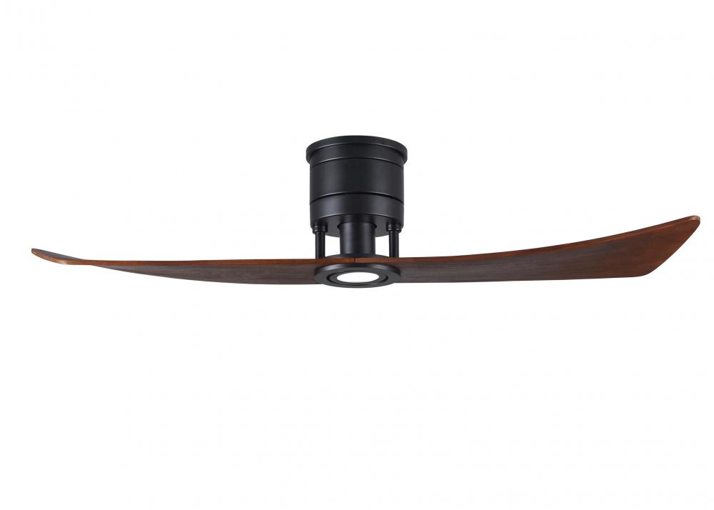 Lindsay ceiling fan in Matte Black finish with 52" solid walnut tone wood blades and eco-frien