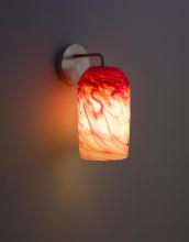 WPT Design ROSE-MOD-SC-RH-SS - Rose - Sconce - Modern- SS-Red Hot Glass