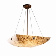 Justice Design Group ALR-9662-25-DBRZ-F4 - 24" Pendant Bowl w/ LARGE SQUARE W/ POINT FINIALS