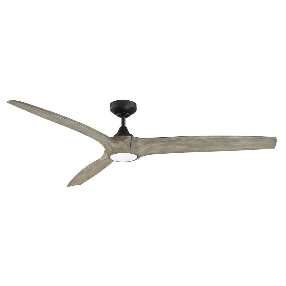 PALADIN 60 in. Black Ceiling Fan with Grey Weathered Oak blades