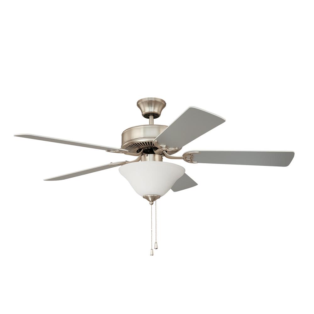 Builder's Choice 52 in. Satin Nickel Ceiling Fan with Light kit