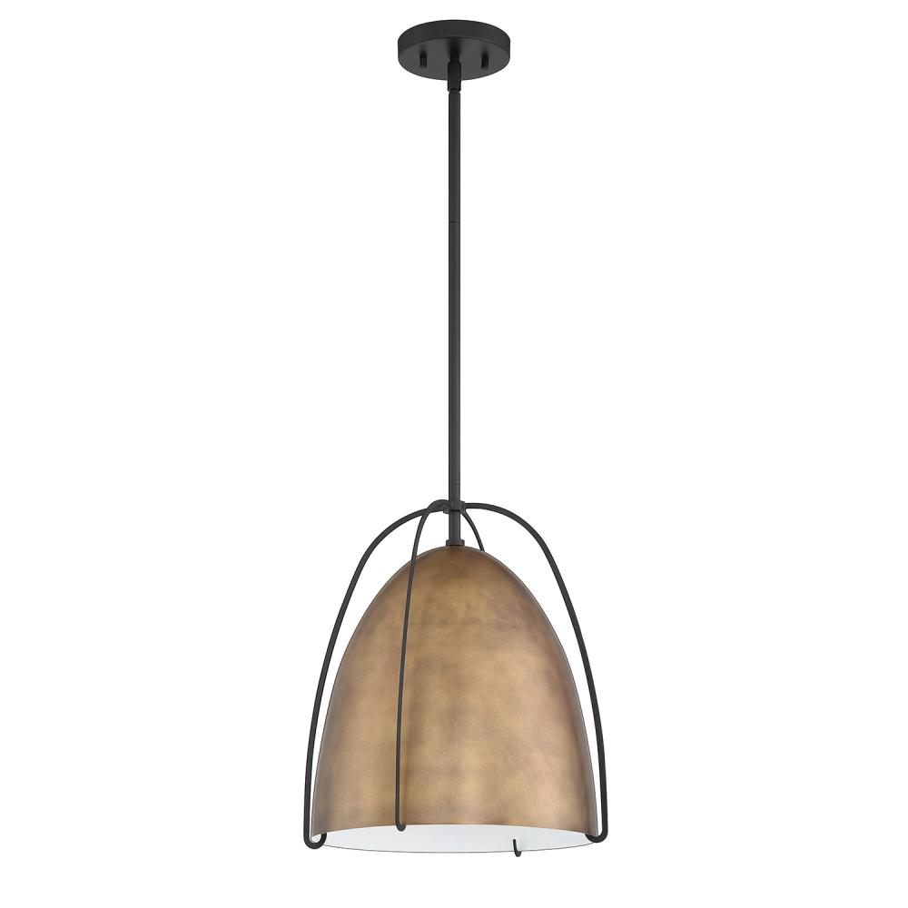 PF119 1-Light Brass & Black Pendant