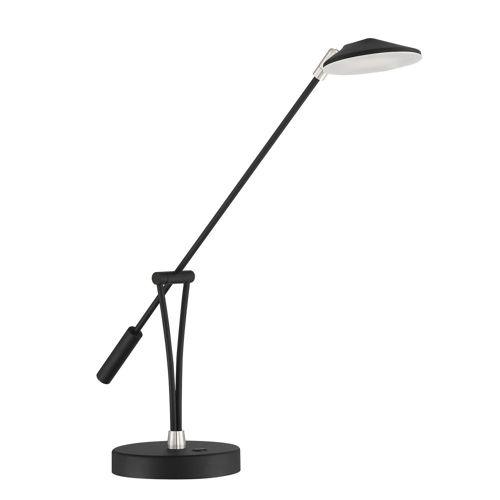LAHOYA Black & Satin Nickel Desk Lamp
