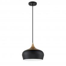 Kendal PF129-BLK/BRS - ORIAN 1-Light Black & Brass Pendant