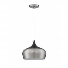 Kendal PF130-SN/BLK - ORIAN 1-Light Satin Nickel & Black Pendant