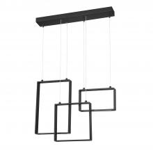 Kendal PF93-3LBR-BLK - QUADRON 3-Light Black LED Pendant Bar