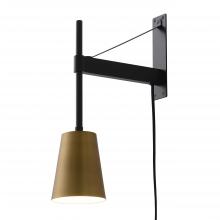 Nova 3011641MBB - Brace Sconce , Matte Black With Brass Shade