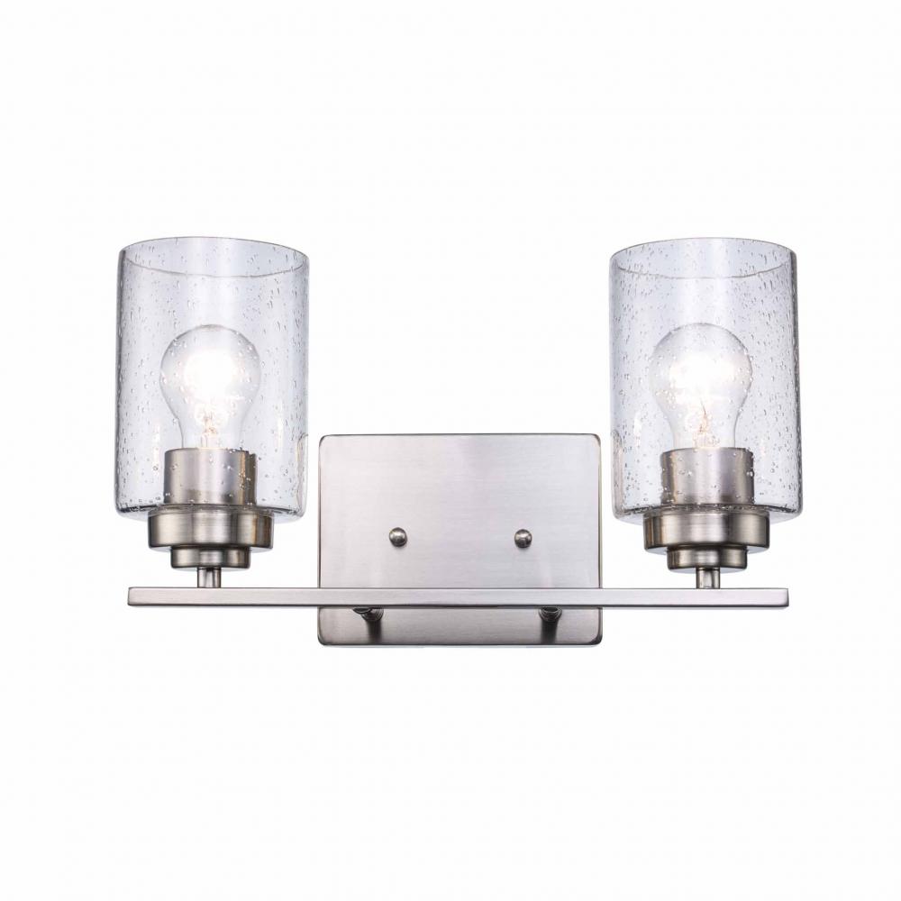 2LT BATH BAR-DOUBLE DISK-BN-SE