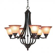 Woodbridge 12112-BOR - Bronze Up Chandelier