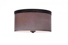 Woodbridge 15830MEB-S11502 - Woodbridge Lighting 15830MEB-S11502 Hudson Fabric Shade Flush Mount