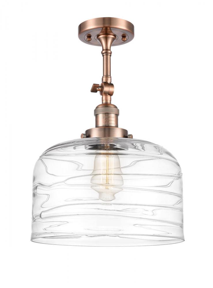 Bell - 1 Light - 12 inch - Antique Copper - Adjustable Semi-Flush Mount