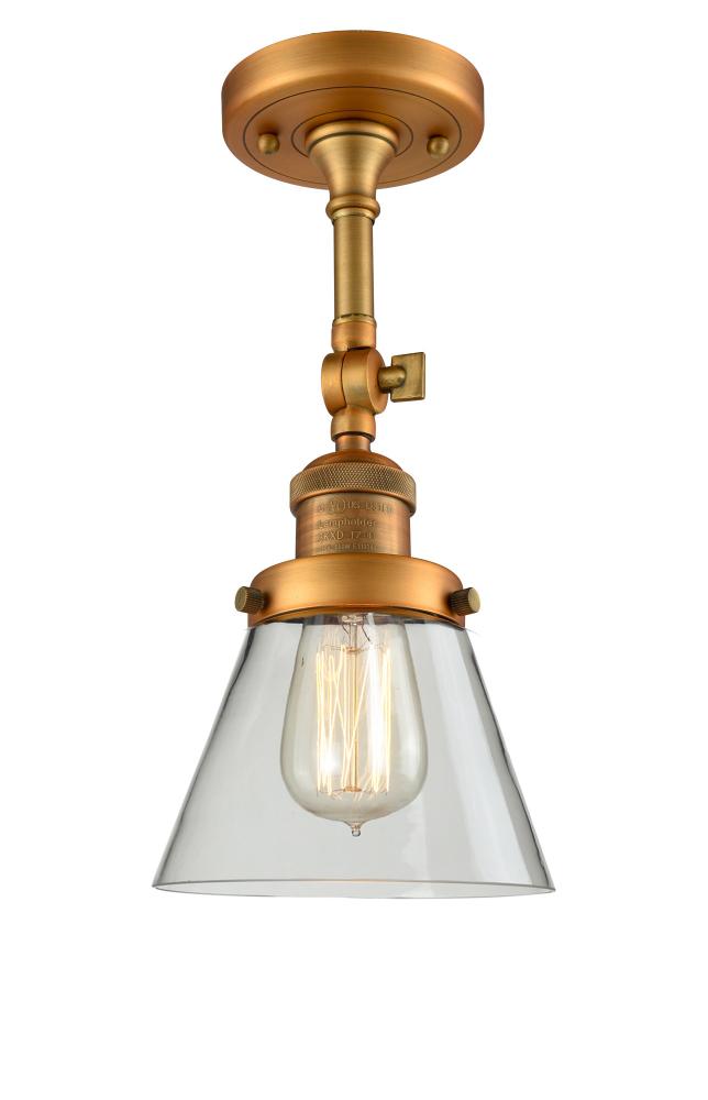 Cone - 1 Light - 6 inch - Brushed Brass - Adjustable Semi-Flush Mount