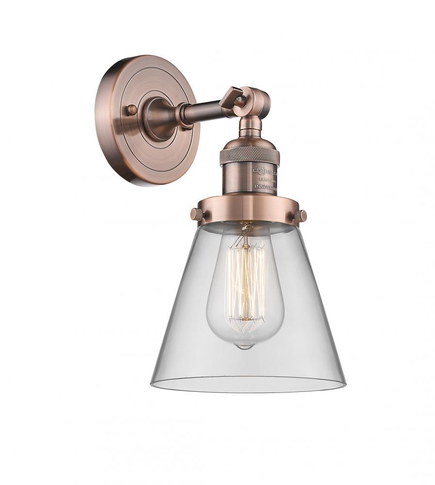 Cone - 1 Light - 6 inch - Antique Copper - Adjustable Sconce