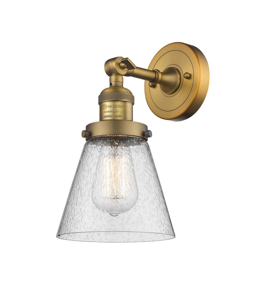 Cone - 1 Light - 6 inch - Brushed Brass - Adjustable Sconce