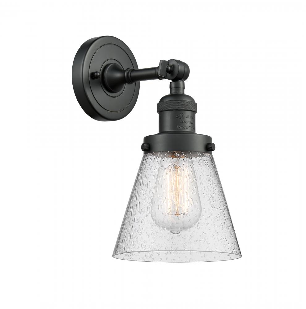 Cone - 1 Light - 6 inch - Matte Black - Adjustable Sconce