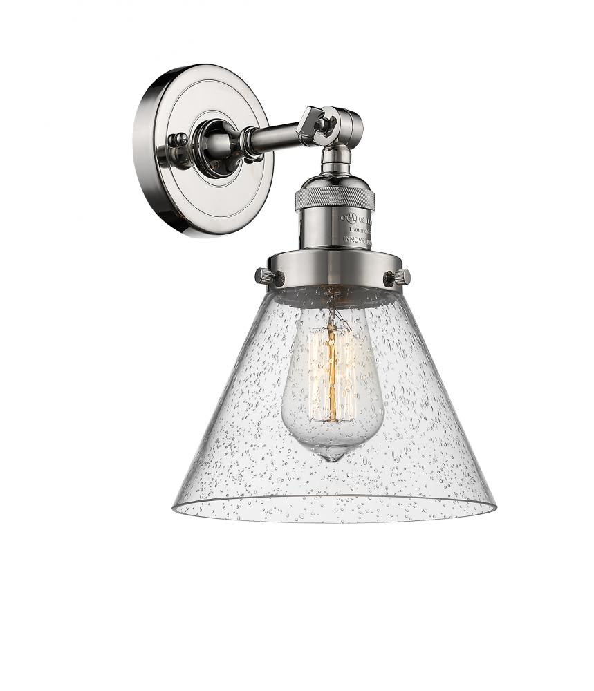 Cone - 1 Light - 8 inch - Polished Nickel - Adjustable Sconce