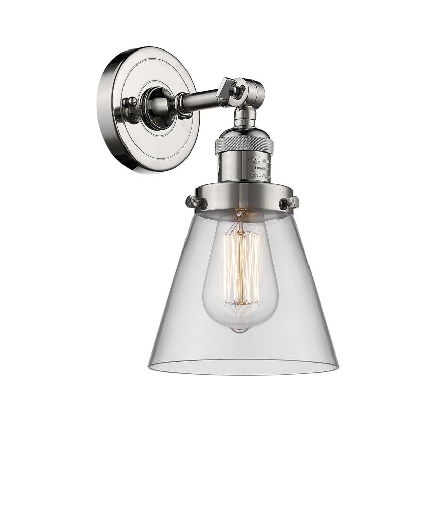 Cone - 1 Light - 6 inch - Polished Nickel - Adjustable Sconce