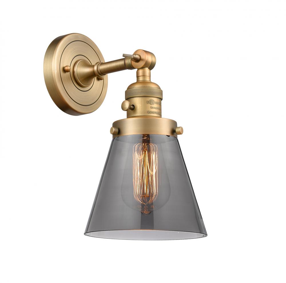 Cone - 1 Light - 6 inch - Brushed Brass - Adjustable Sconce
