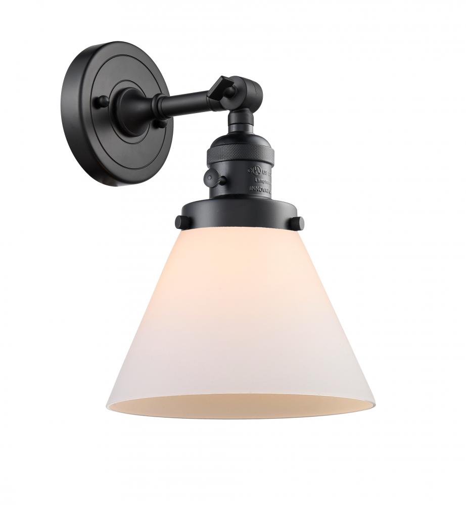 Cone - 1 Light - 8 inch - Matte Black - Adjustable Sconce
