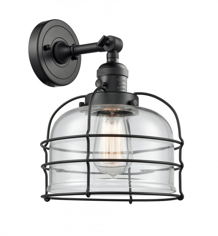 Bell Cage - 1 Light - 9 inch - Matte Black - Adjustable Sconce