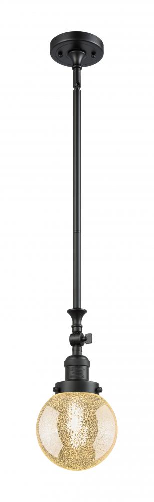 Beacon - 1 Light - 6 inch - Matte Black - Stem Hung - Adjustable Mini Pendant