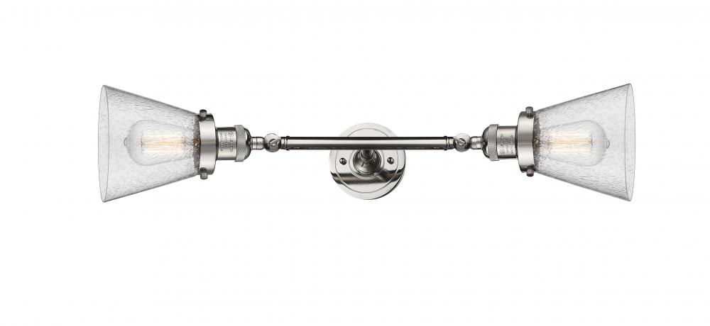 Cone - 2 Light - 6 inch - Polished Nickel - Adjustable Bath Vanity Light
