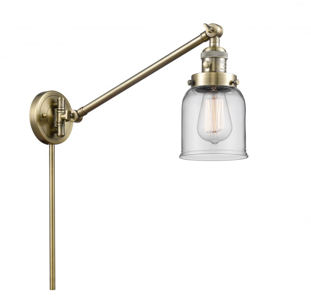 Bell - 1 Light - 8 inch - Antique Brass -Adjustable Swing Arm
