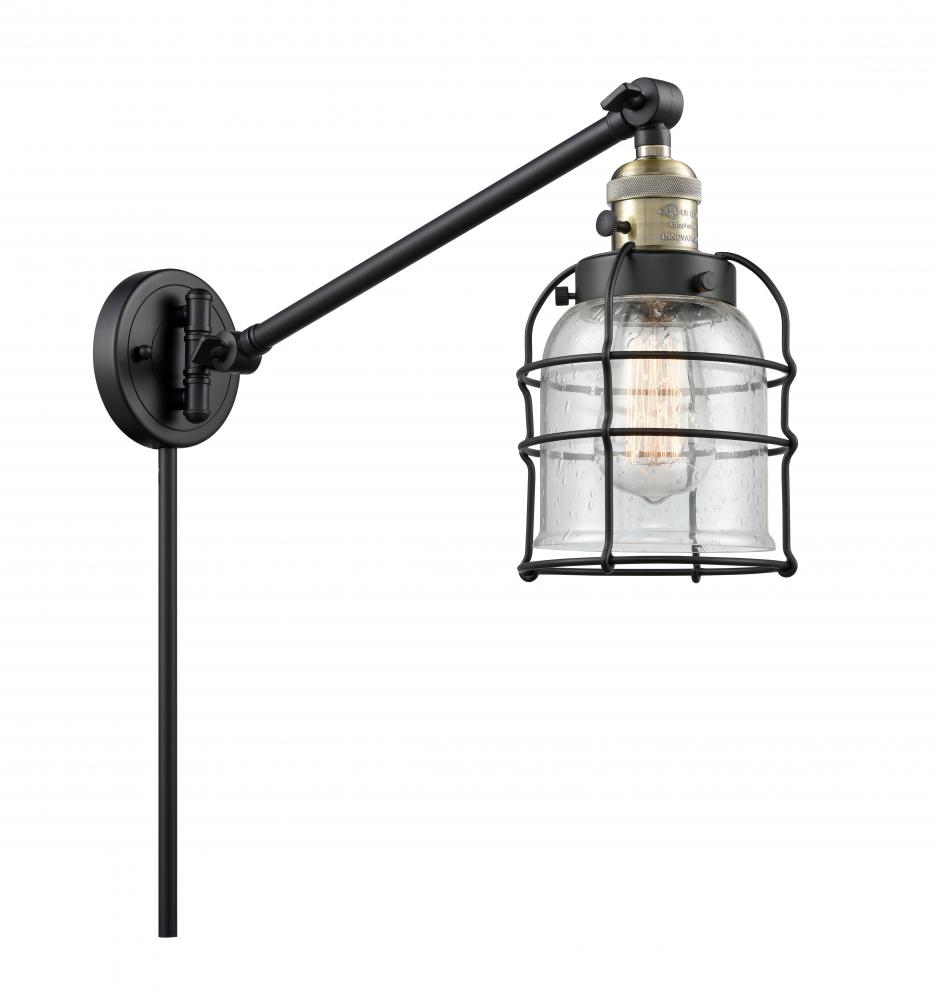 Bell Cage - 1 Light - 8 inch - Black Antique Brass -Adjustable Swing Arm