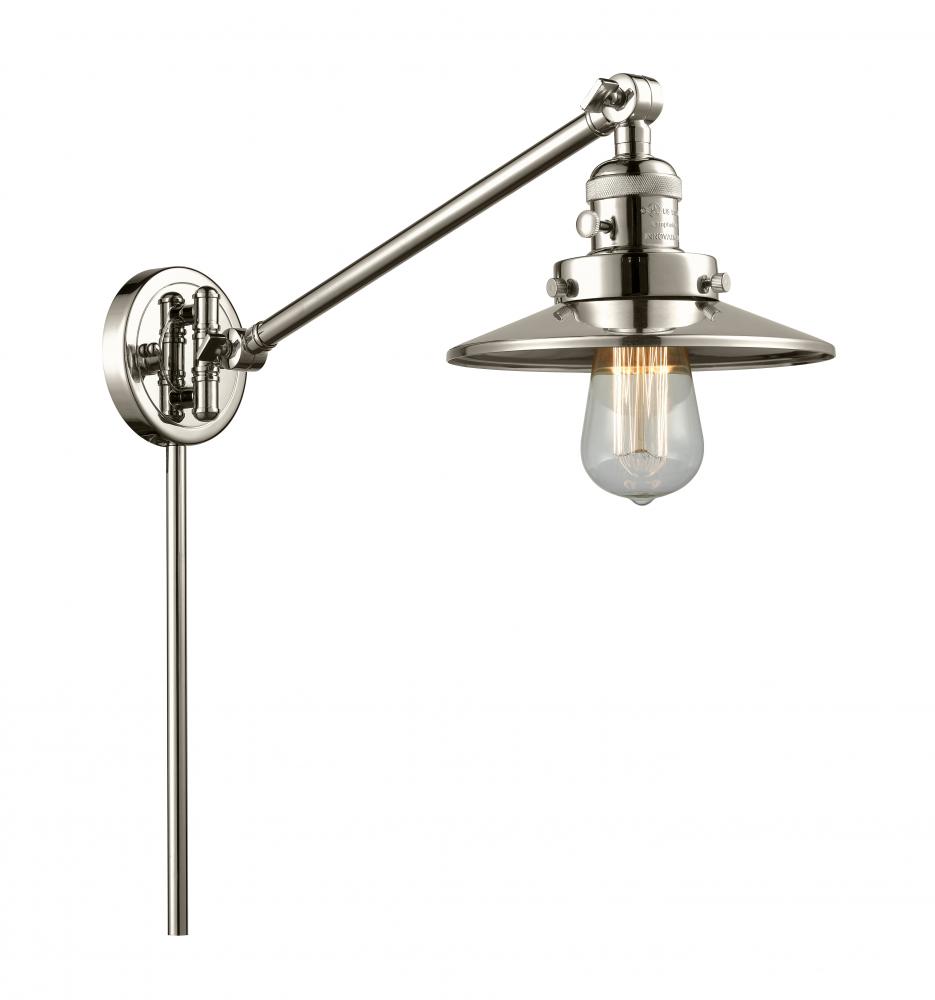 Railroad - 1 Light - 8 inch - Polished Nickel -Adjustable Swing Arm