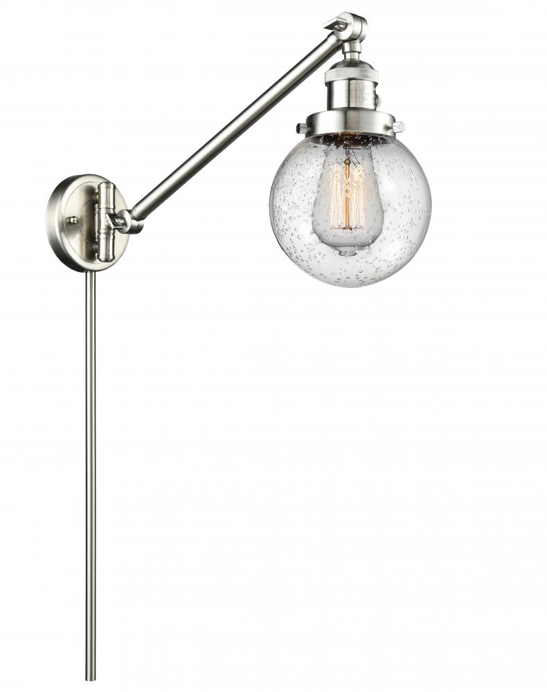Beacon - 1 Light - 6 inch - Brushed Satin Nickel -Adjustable Swing Arm