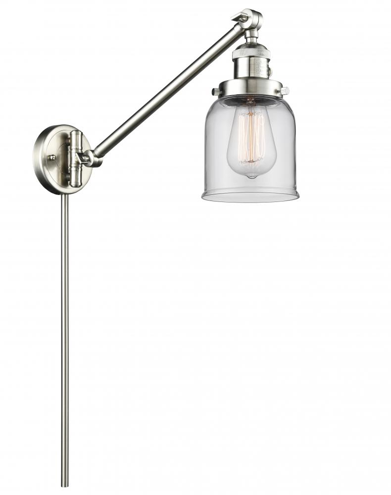 Bell - 1 Light - 8 inch - Brushed Satin Nickel -Adjustable Swing Arm
